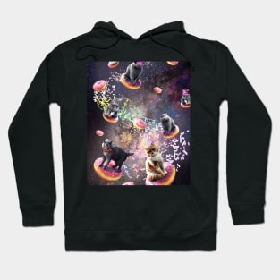 Galaxy Donut Cat, Space Cats Riding Donuts Hoodie